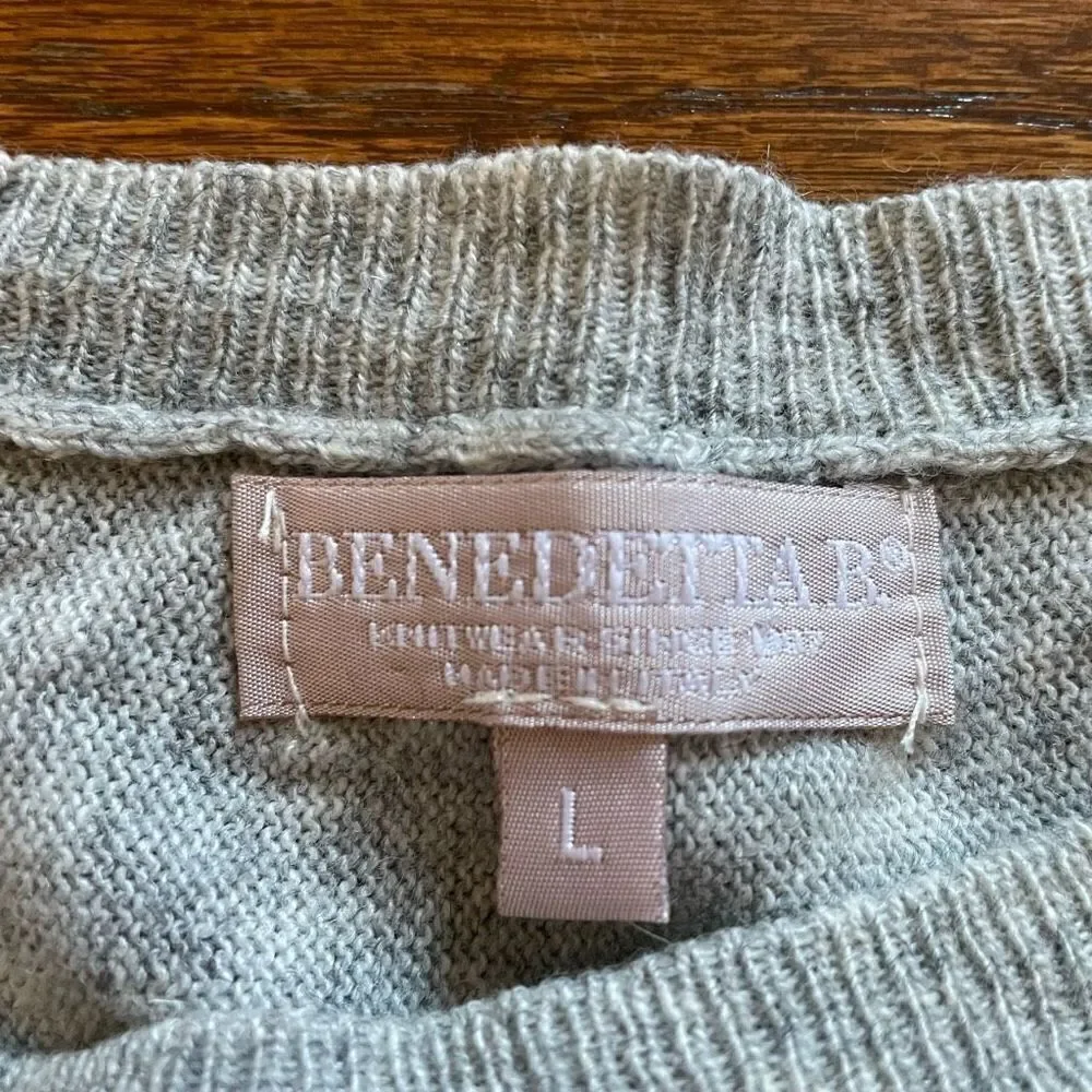 Benedetta B. Gray Wool Cashmere Blend Sweater